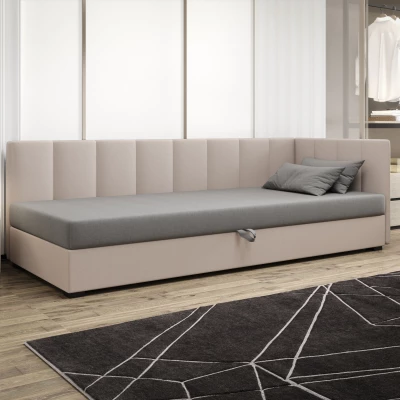 Jednolôžková posteľ 80x195 MANKA PLUS 1 - svetlo šedá / ecru