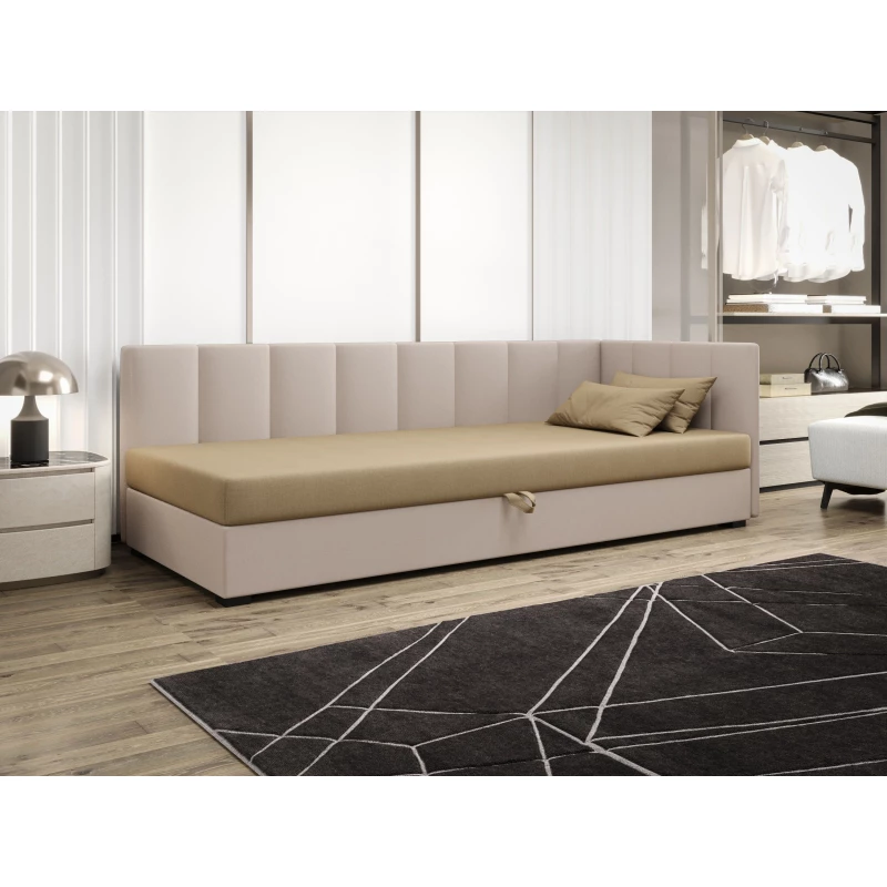 Jednolôžková posteľ 90x195 MANKA PLUS 1 - hnedá / ecru