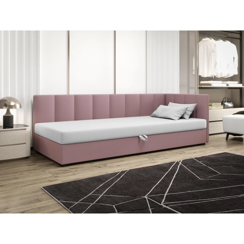 Jednolôžková posteľ 90x195 MANKA PLUS 1 - ružová / biela