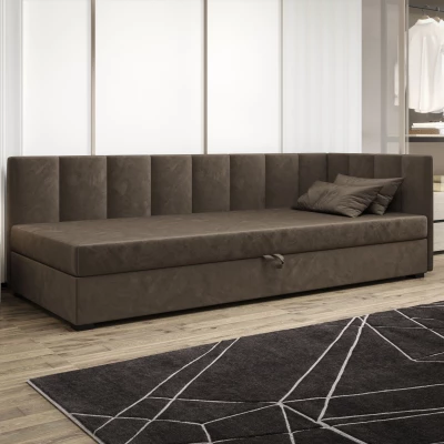 Jednolôžková posteľ 90x195 MANKA PLUS 1 - tmavo hnedá