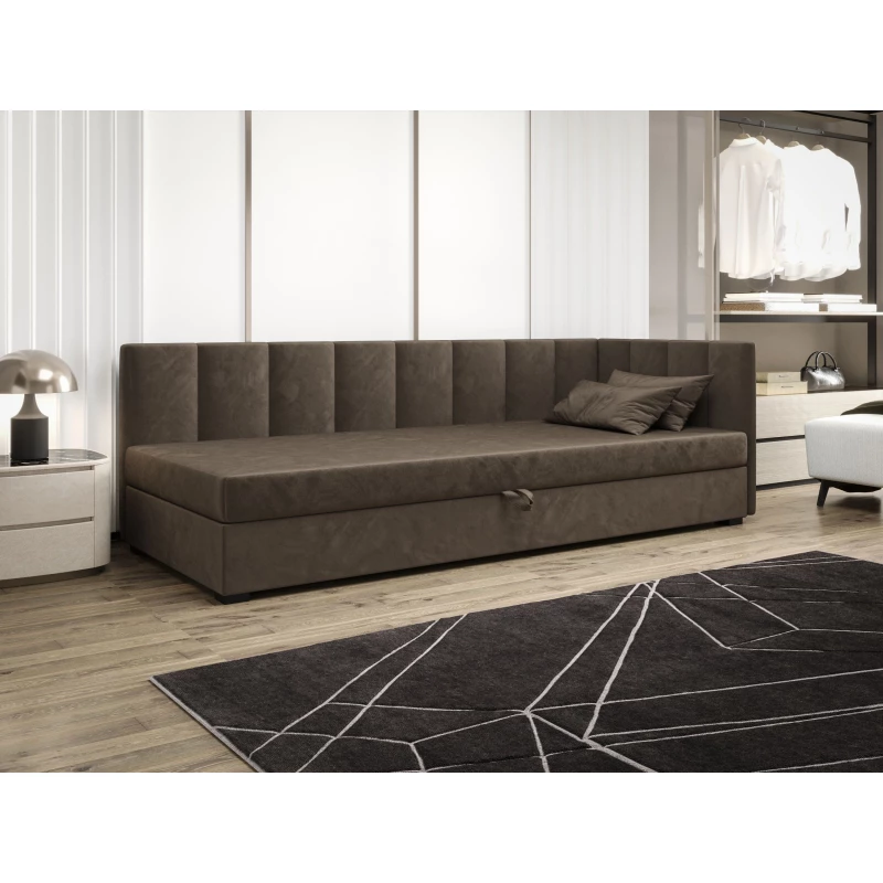 Jednolôžková posteľ 90x195 MANKA PLUS 1 - tmavo hnedá