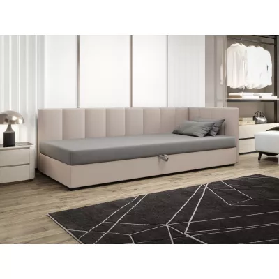 Jednolôžková posteľ 80x195 MANKA PLUS 2 - svetlo šedá / ecru