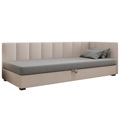 Jednolôžková posteľ 100x195 MANKA PLUS 2 - svetlo šedá / ecru