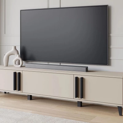 Široký televízny stolík POULSBO - congo / čierny grafitový