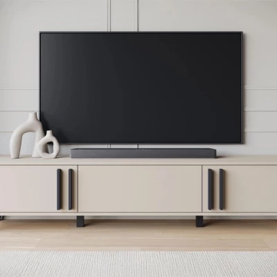 Široký televízny stolík POULSBO - congo / čierny grafitový