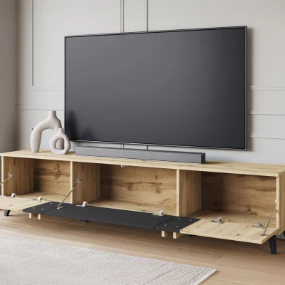 Široký televízny stolík POULSBO - congo / čierny grafitový