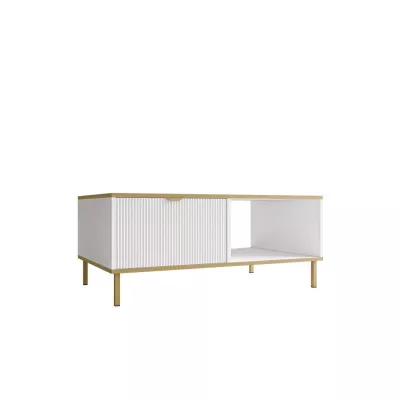 Konferenčný stolík PULLMAN - zlatý / biely