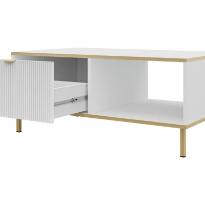 Konferenčný stolík PULLMAN - zlatý / biely Konferenčný stolík PULLMAN - zlatý / biely