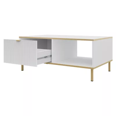 Konferenčný stolík PULLMAN - zlatý / biely