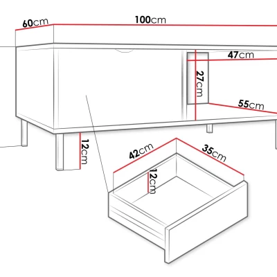Konferenčný stolík PULLMAN - zlatý / biely Konferenčný stolík PULLMAN - zlatý / biely