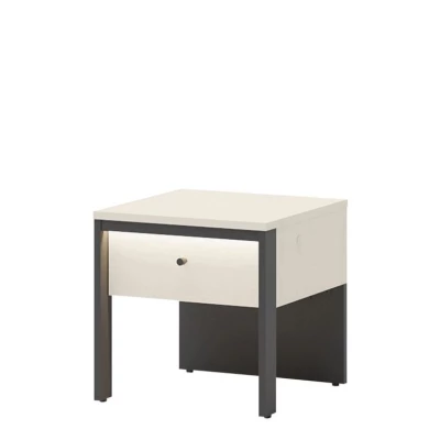 Nočný stolík REDMOND - pieskový béžový / čierny + LED osvetlenie ZDARMA