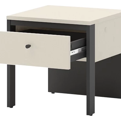 Nočný stolík REDMOND - pieskový béžový / čierny + LED osvetlenie ZDARMA