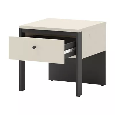 Nočný stolík REDMOND - pieskový béžový / čierny + LED osvetlenie ZDARMA