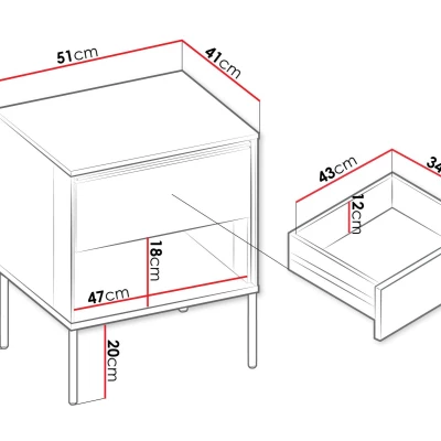 Nočný stolík ANACORTES - dub