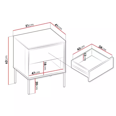 Nočný stolík ANACORTES - dub
