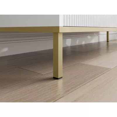 Nočný stolík PULLMAN - zlatý / biely