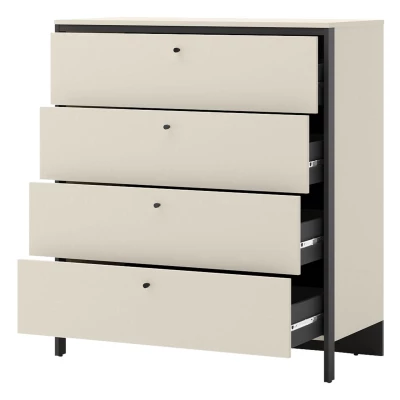 Zásuvková komoda REDMOND - piesková béžová / čierna + LED osvetlenie ZDARMA Zásuvková komoda REDMOND - piesková béžová / čierna + LED osvetlenie ZDARMA