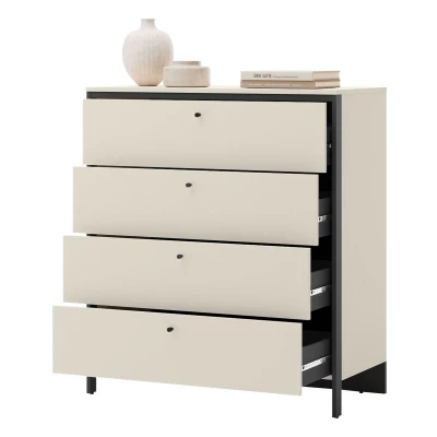 Zásuvková komoda REDMOND - piesková béžová / čierna + LED osvetlenie ZDARMA Zásuvková komoda REDMOND - piesková béžová / čierna + LED osvetlenie ZDARMA