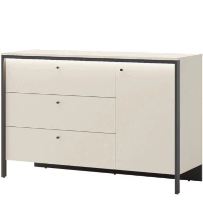 Široká kombinovaná komoda REDMOND - piesková béžová / čierna + LED osvetlenie ZDARMA Široká kombinovaná komoda REDMOND - piesková béžová / čierna + LED osvetlenie ZDARMA