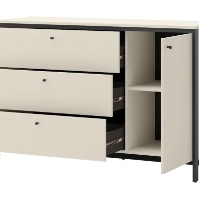 Široká kombinovaná komoda REDMOND - piesková béžová / čierna + LED osvetlenie ZDARMA Široká kombinovaná komoda REDMOND - piesková béžová / čierna + LED osvetlenie ZDARMA