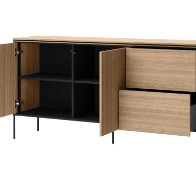 Široká kombinovaná komoda ANACORTES - dub