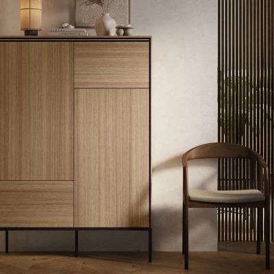 Vysoká komoda s dvierkami ANACORTES - dub