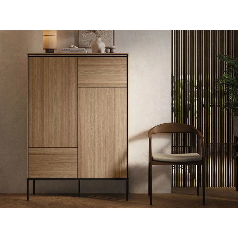 Vysoká komoda s dvierkami ANACORTES - dub