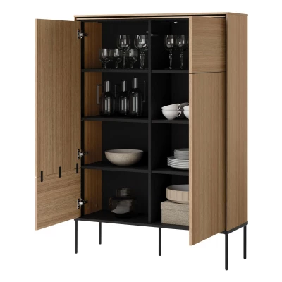 Vysoká komoda s dvierkami ANACORTES - dub