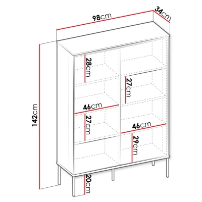 Vysoká komoda s dvierkami ANACORTES - dub