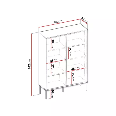Vysoká komoda s dvierkami ANACORTES - dub