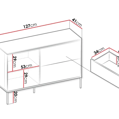 Kombinovaná komoda ANACORTES - dub