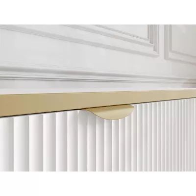 Komoda so šuplíkmi a dvierkami PULLMAN - zlatá / biela