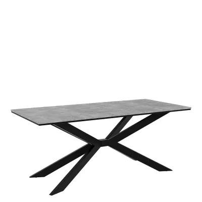 Dizajnový jedálenský stôl 190x90 LYNNWOOD - betón / čierny