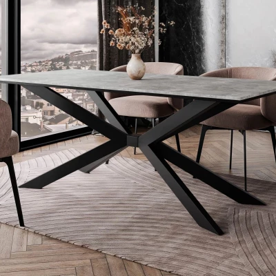 Dizajnový jedálenský stôl 190x90 LYNNWOOD - betón / čierny