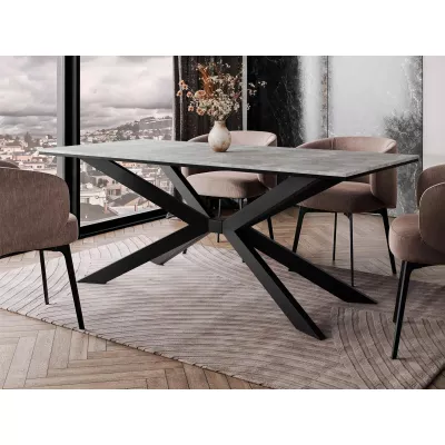 Dizajnový jedálenský stôl 190x90 LYNNWOOD - betón / čierny