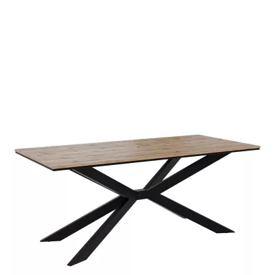 Dizajnový jedálenský stôl 190x90 LYNNWOOD - dub wotan / čierny