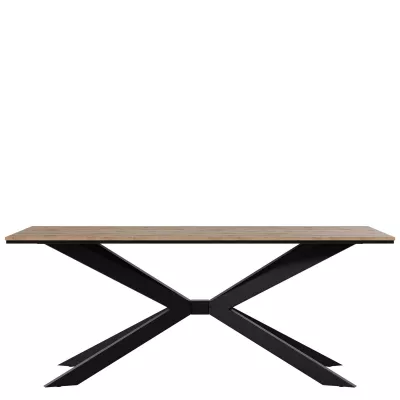 Dizajnový jedálenský stôl 190x90 LYNNWOOD - dub wotan / čierny