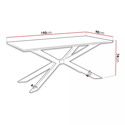 Dizajnový jedálenský stôl 190x90 LYNNWOOD - mramor black royal / lesklý čierny / čierny