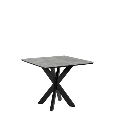 Dizajnový jedálenský stôl 90x90 MUKILTEO - betón / čierny