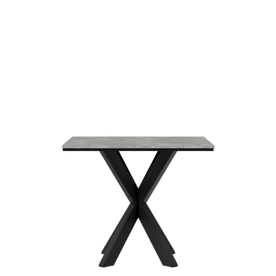 Dizajnový jedálenský stôl 90x90 MUKILTEO - betón / čierny