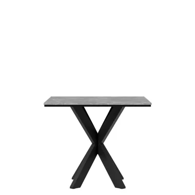 Dizajnový jedálenský stôl 90x90 MUKILTEO - betón / čierny