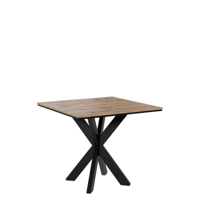 Dizajnový jedálenský stôl 90x90 MUKILTEO - dub wotan / čierny