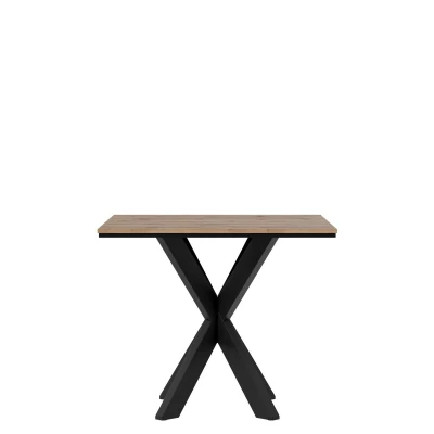 Dizajnový jedálenský stôl 90x90 MUKILTEO - dub wotan / čierny