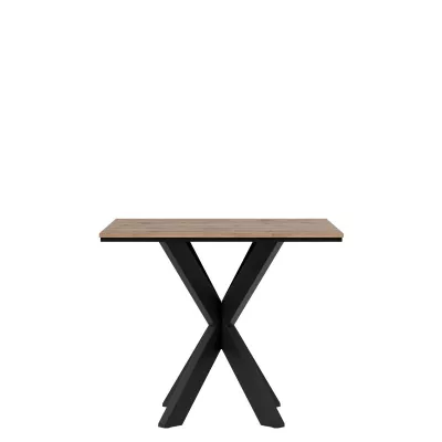 Dizajnový jedálenský stôl 90x90 MUKILTEO - dub wotan / čierny