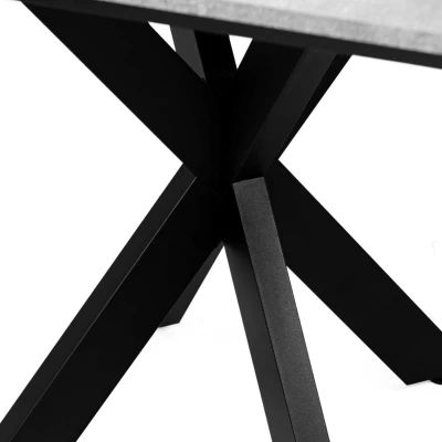 Dizajnový jedálenský stôl 90x90 MUKILTEO - mramor black royal / lesklý čierny / čierny