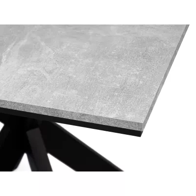 Dizajnový jedálenský stôl 90x90 MUKILTEO - mramor black royal / lesklý čierny / čierny