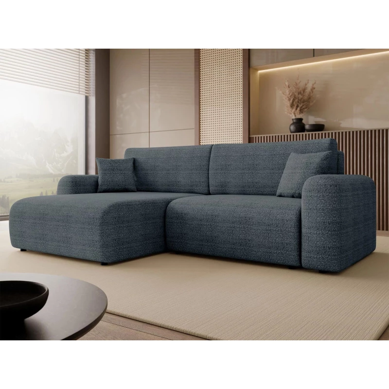 Rozkladacia rohová sedačka s úložným priestorom YAKIMA - modrá