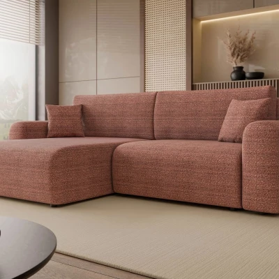 Rozkladacia rohová sedačka s úložným priestorom YAKIMA - tehlová