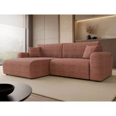 Rozkladacia rohová sedačka s úložným priestorom YAKIMA - tehlová