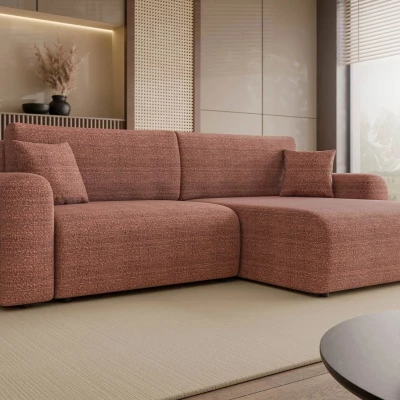 Rozkladacia rohová sedačka s úložným priestorom YAKIMA - tehlová